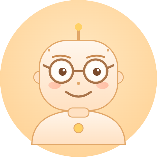 Representacion amigable de un robot de inteligencia artificial con gafas, de aspecto calido y cercano